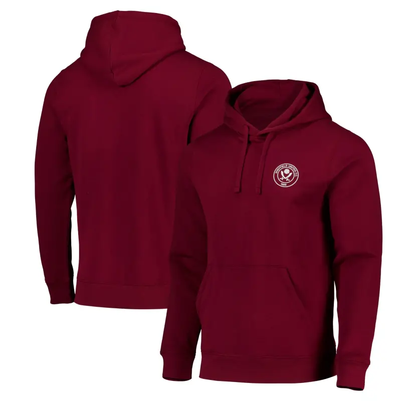 Sheffield United Crest Club Hoodie - Burgundy - Mens | Image 1 – Main main photo showcasing Sheffield United Crest Club Hoodie - Burgundy - Mens