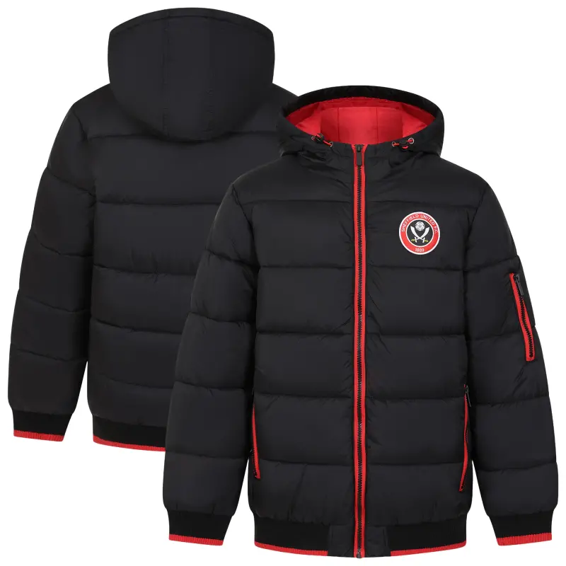 Sheffield United Edmonton Jacket - Black/Red - Kids – Visual 1 Main Sheffield United Edmonton Jacket - Black/Red - Kids visual highlighting the main view