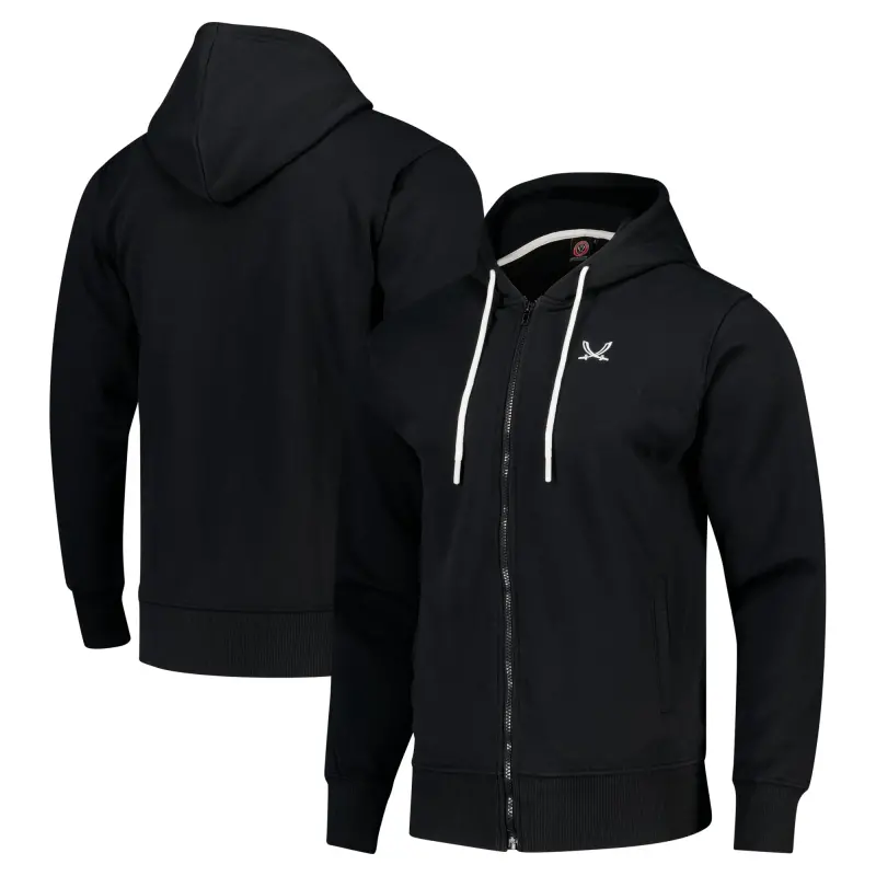 Main Product Shot | Sheffield United Essential Full Zip Hoodie - Black - Mens Product photography of Sheffield United Essential Full Zip Hoodie - Black - Mens, main