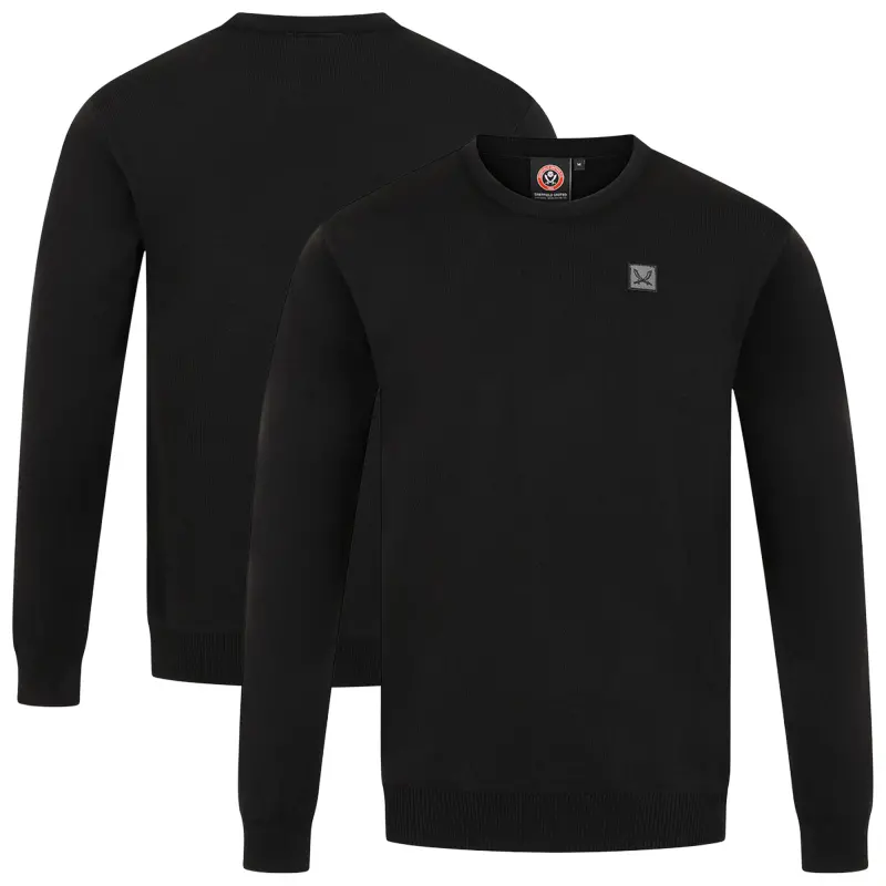 Sheffield United Sword Round Neck Sweater - Black - Mens shown in a main product photo