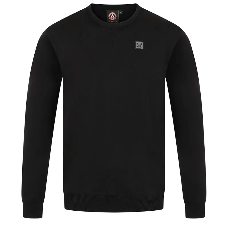 Sheffield United Sword Round Neck Sweater - Black - Mens displayed in a alternate image