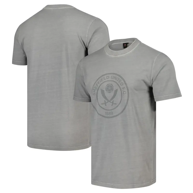 Sheffield United Tonal Crackle Effect Crest T-Shirt - Grey - Mens visual highlighting the main view