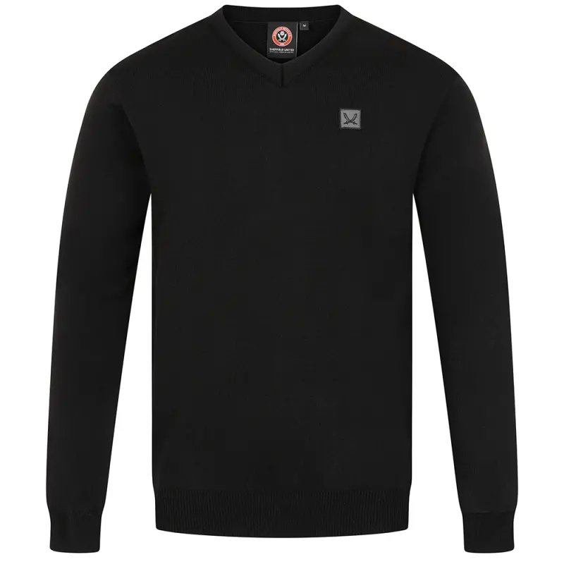 Sword V Neck Sweat Black pictured from a main angle