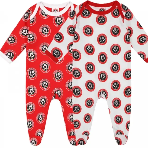 Twin Pack Crest Sleepsuit R/W product image, main