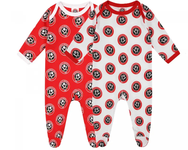 Twin Pack Crest Sleepsuit R/W product image, main