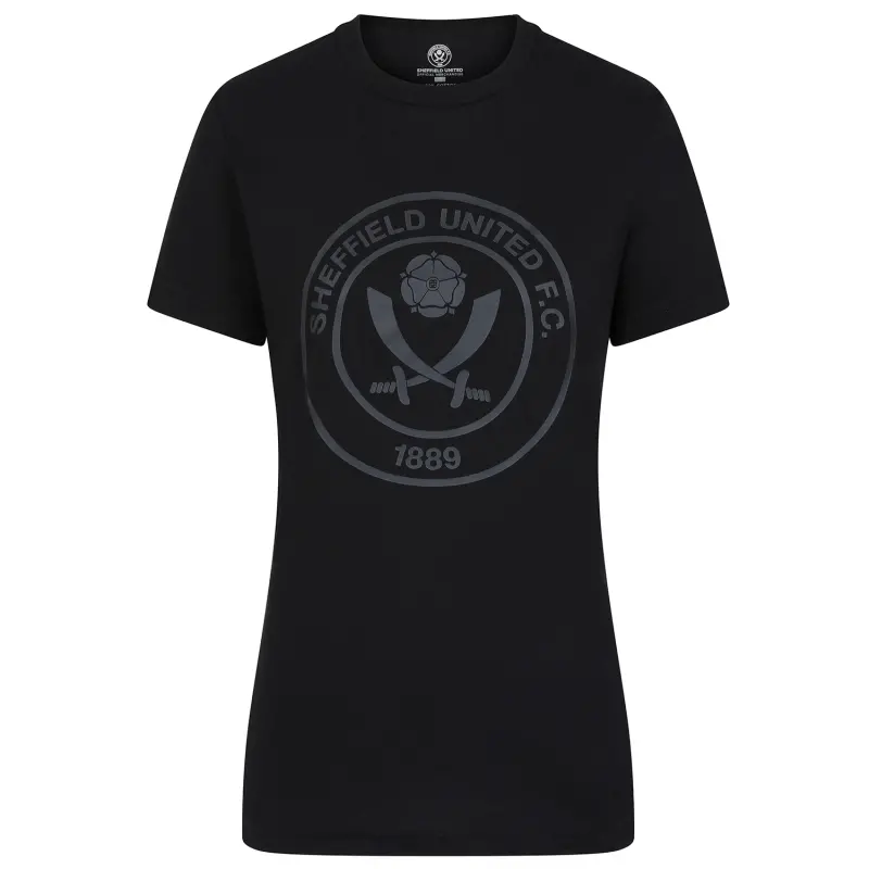 main view of Women Sheffield United Crest Tee Black