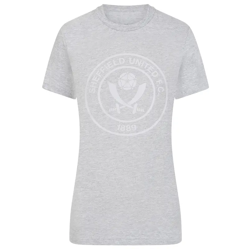 Women Sheffield United Crest Tee Grey pictured from a main angle